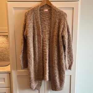 Womens Super Soft Open-front Long Cardigan Wrap Sweater Tan